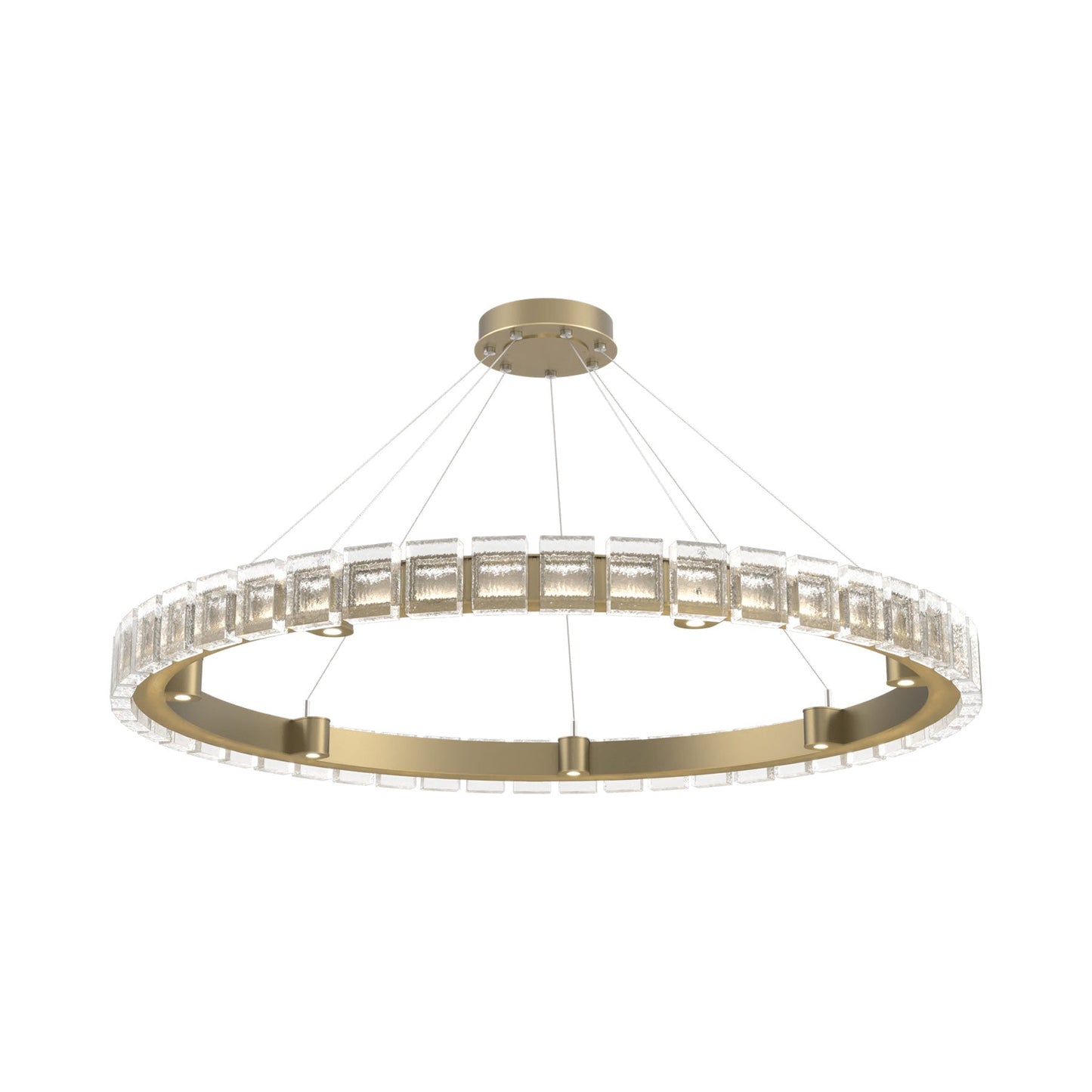 Tessera Ring Pave LED Chandelier in Gilded Brass (50-Inch).
