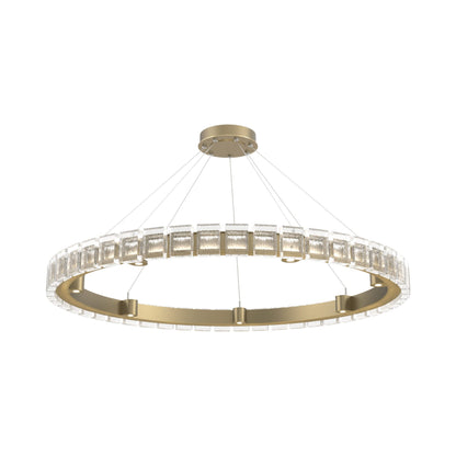 Tessera Ring Pave LED Chandelier in Gilded Brass (50-Inch).