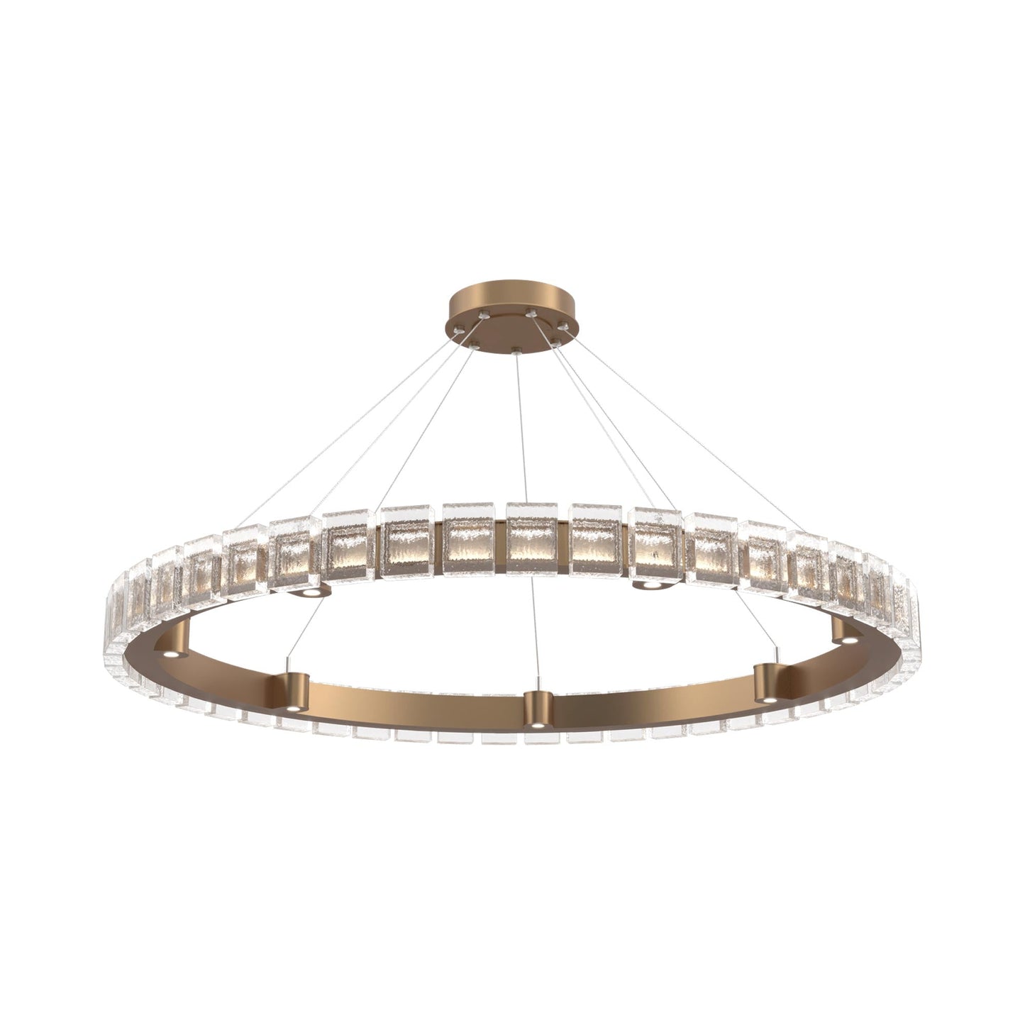Tessera Ring Pave LED Chandelier in Novel Brass (50-Inch).