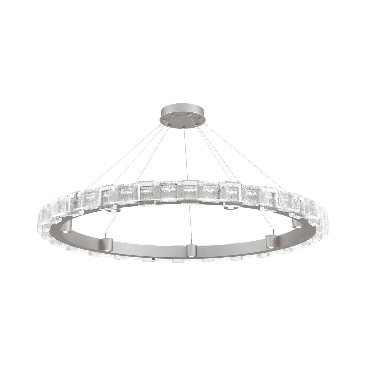 Tessera Ring Tetro LED Chandelier in Beige Silver (50-Inch).