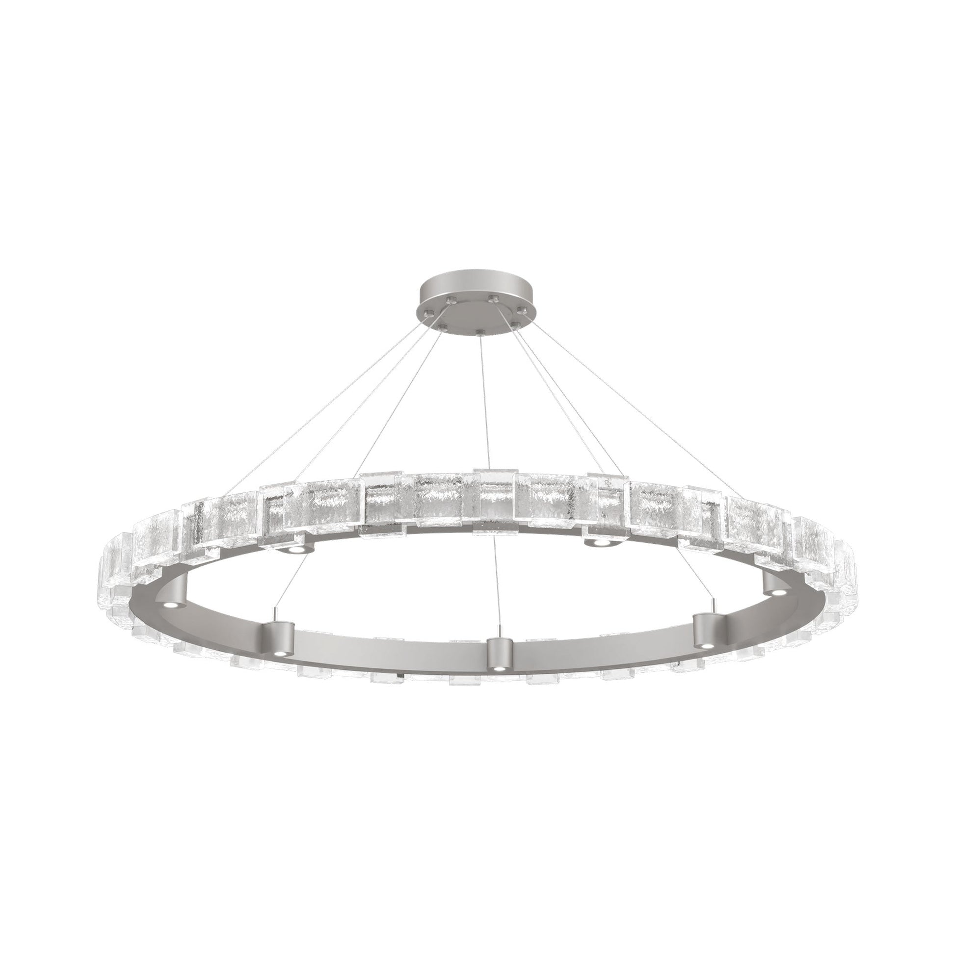 Tessera Ring Tetro LED Chandelier in Beige Silver (50-Inch).