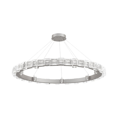 Tessera Ring Tetro LED Chandelier in Beige Silver (50-Inch).