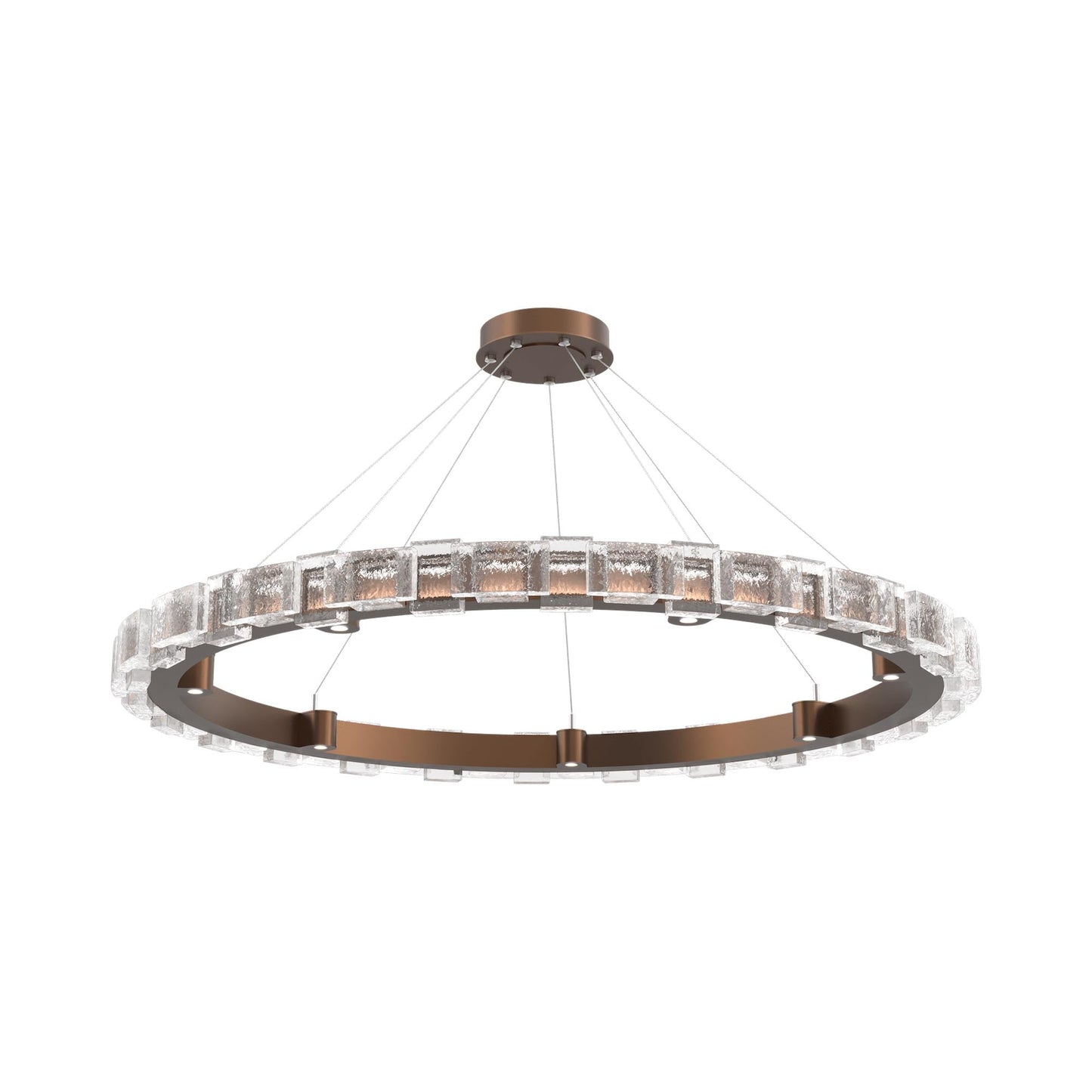 Tessera Ring Tetro LED Chandelier in Burnished Bronze (50-Inch).