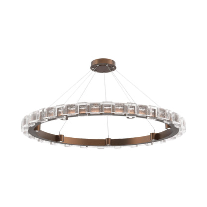 Tessera Ring Tetro LED Chandelier in Burnished Bronze (50-Inch).