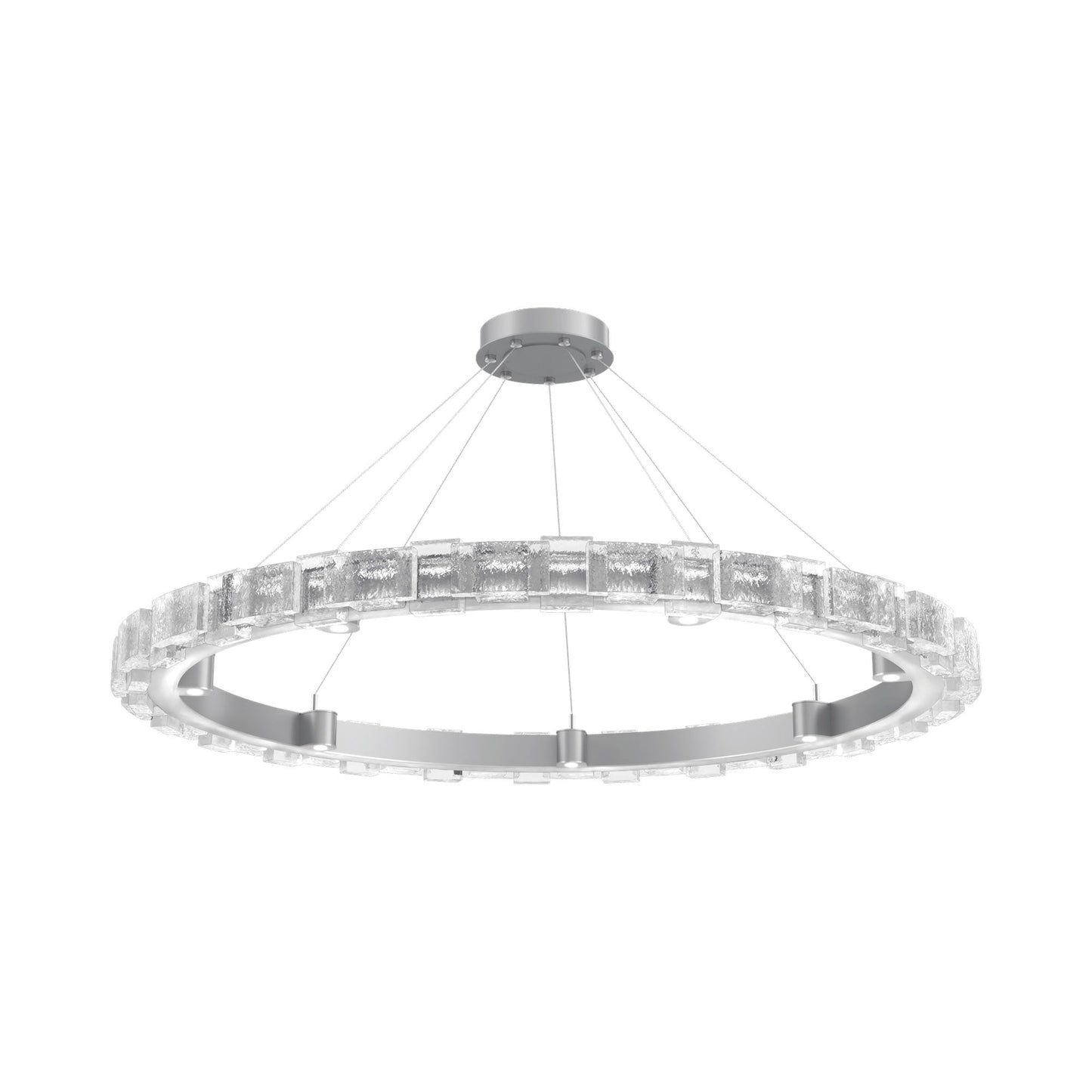 Tessera Ring Tetro LED Chandelier in Classic Silver (50-Inch).
