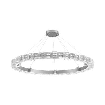 Tessera Ring Tetro LED Chandelier in Classic Silver (50-Inch).