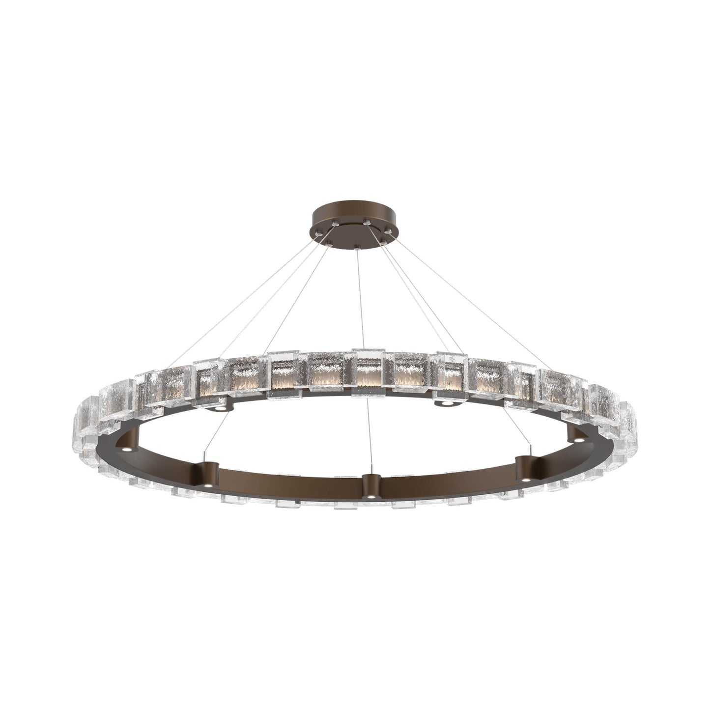 Tessera Ring Tetro LED Chandelier in Flat Bronze (50-Inch).