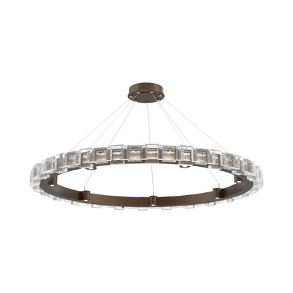 Tessera Ring Tetro LED Chandelier in Flat Bronze (50-Inch).