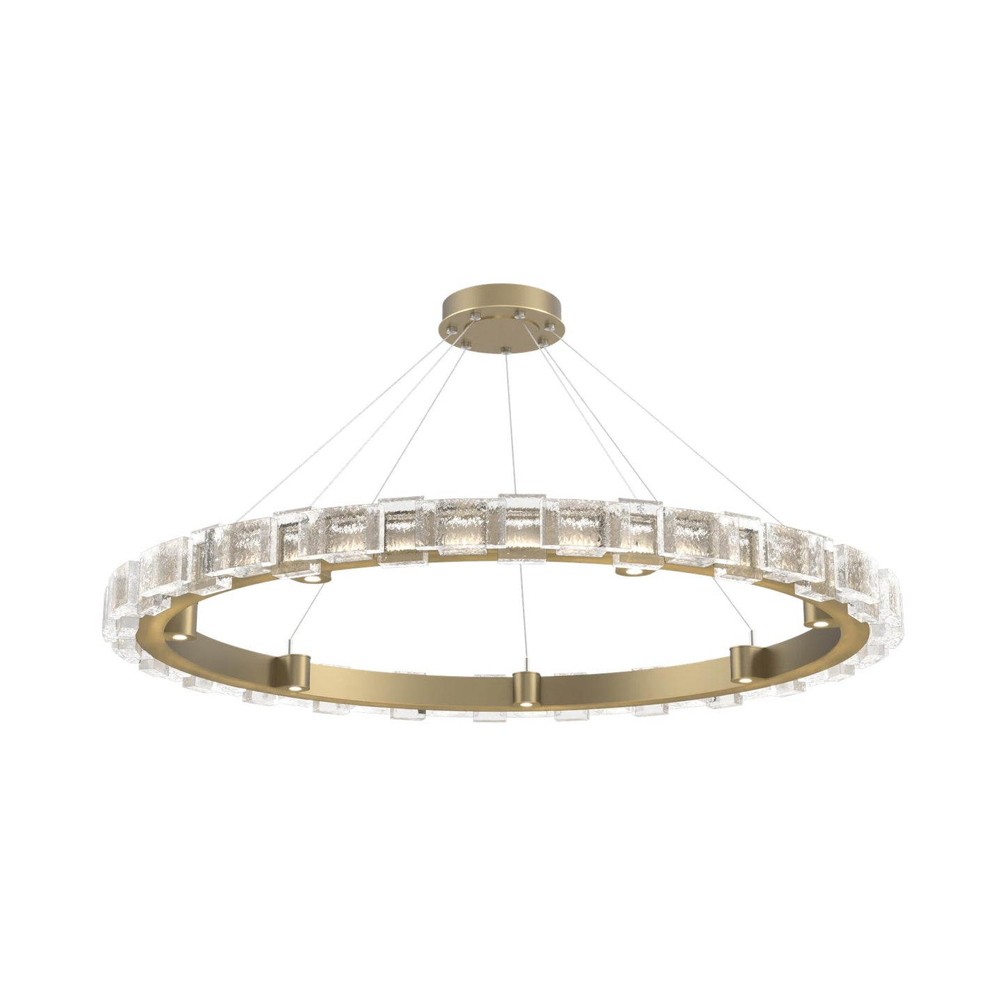 Tessera Ring Tetro LED Chandelier in Gilded Brass (50-Inch).