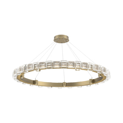 Tessera Ring Tetro LED Chandelier in Gilded Brass (50-Inch).