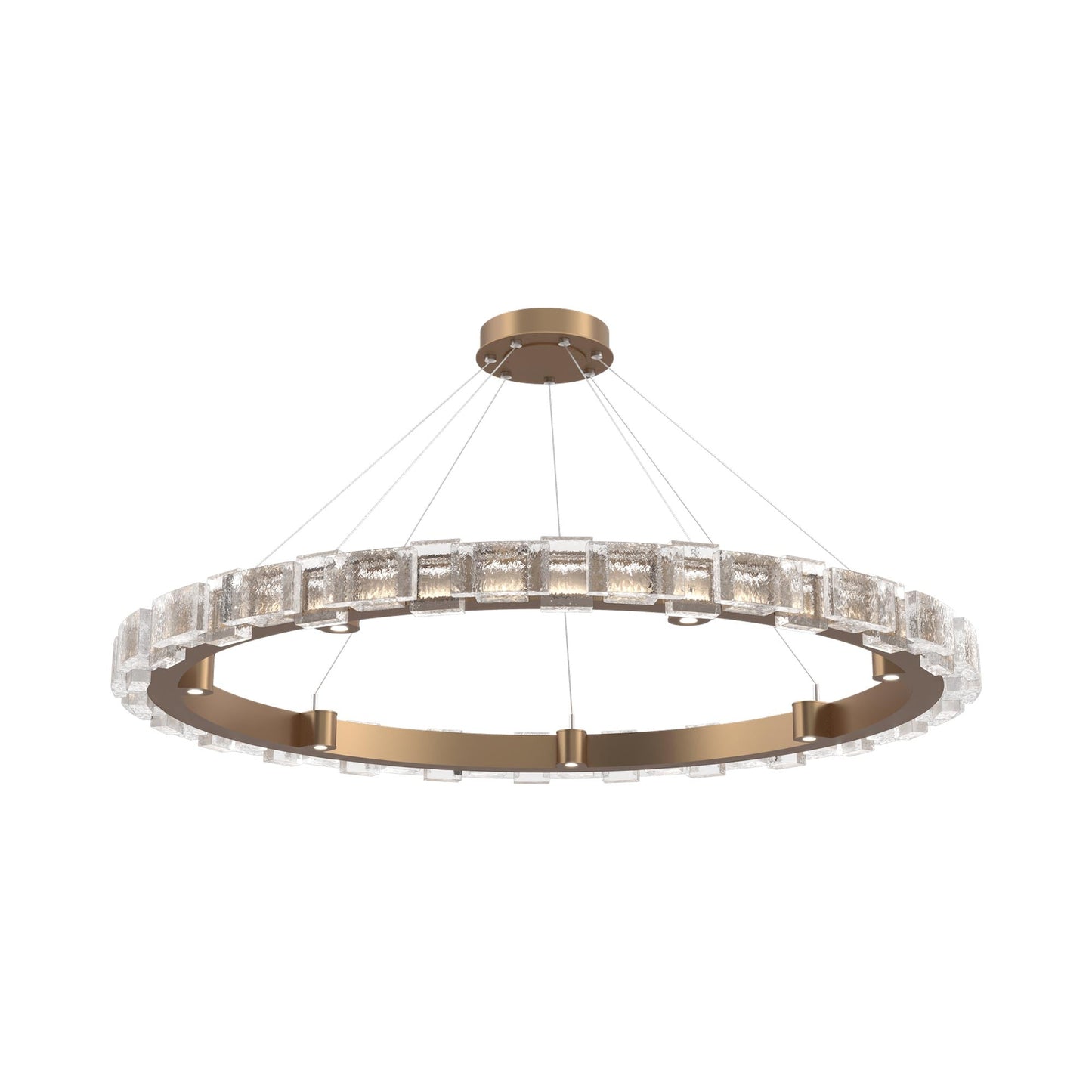 Tessera Ring Tetro LED Chandelier in Novel Brass (50-Inch).