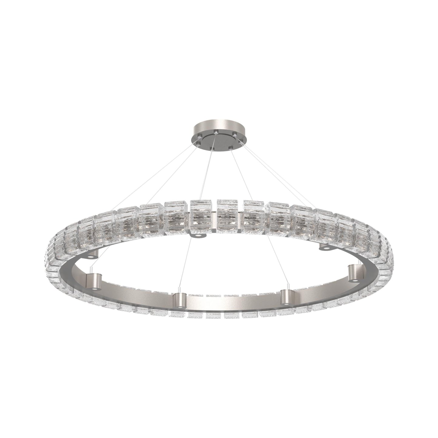 Tessera Ring Wave LED Chandelier in Beige Silver (50-Inch).