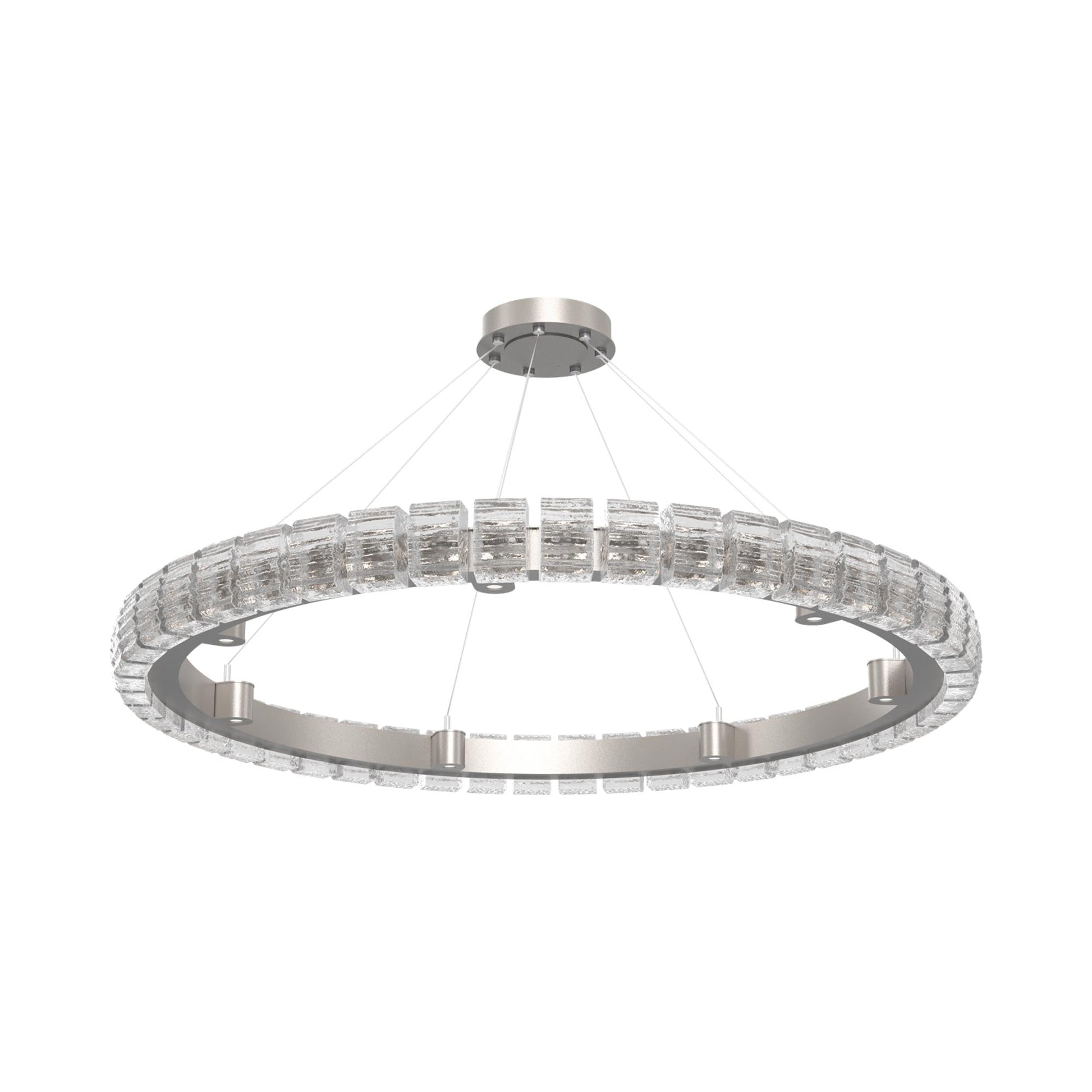 Tessera Ring Wave LED Chandelier in Beige Silver (50-Inch).