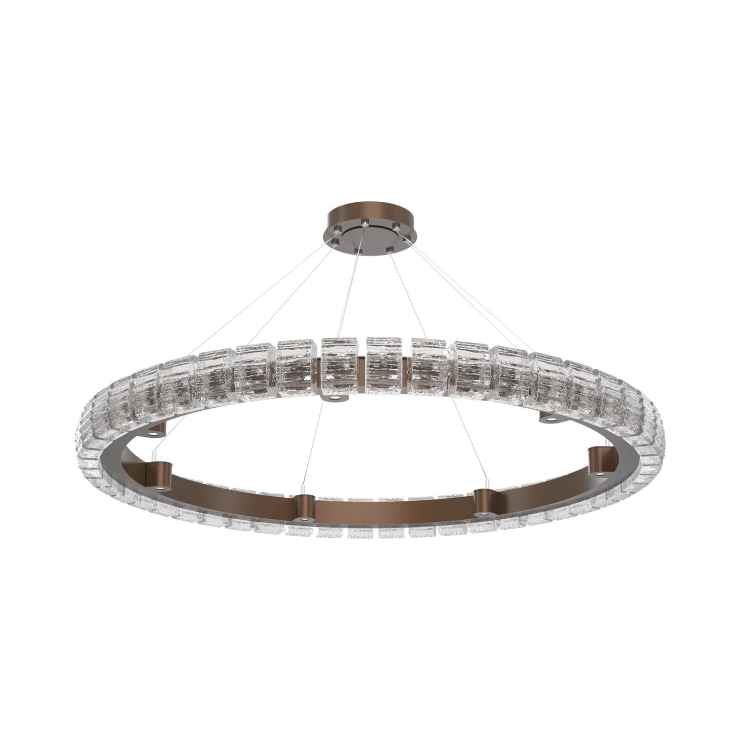 Tessera Ring Wave LED Chandelier in Burnished Bronze (50-Inch).