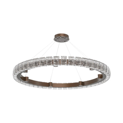 Tessera Ring Wave LED Chandelier in Burnished Bronze (50-Inch).