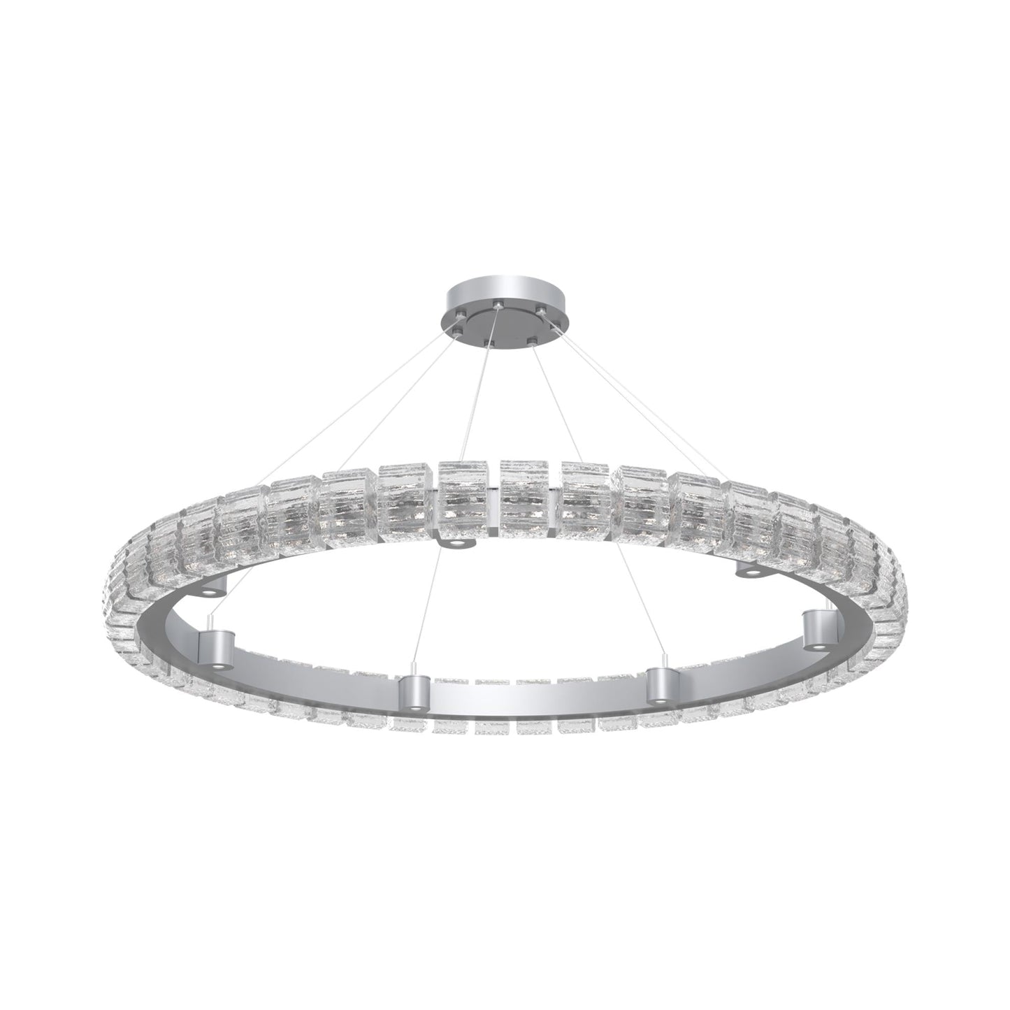 Tessera Ring Wave LED Chandelier in Classic Silver (50-Inch).