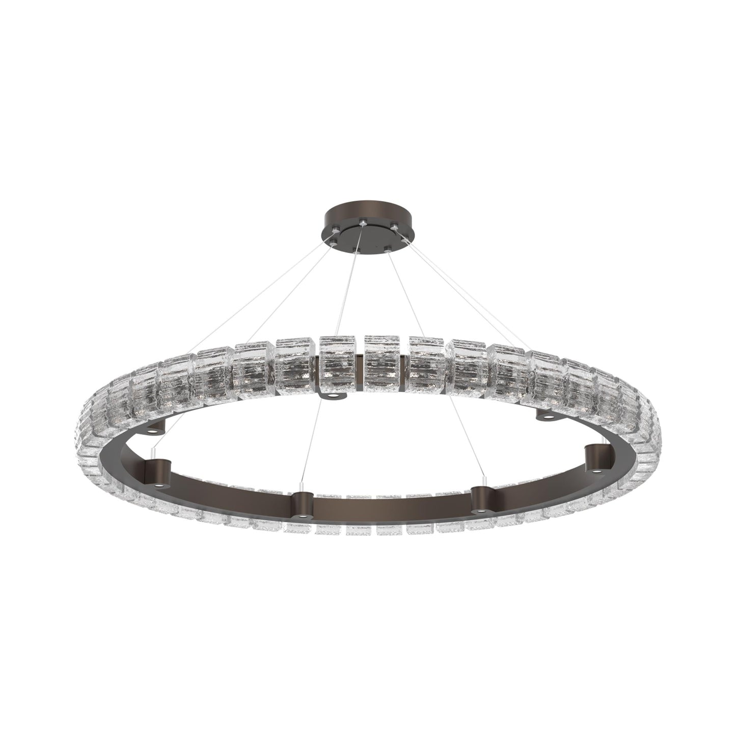 Tessera Ring Wave LED Chandelier in Flat Bronze (50-Inch).