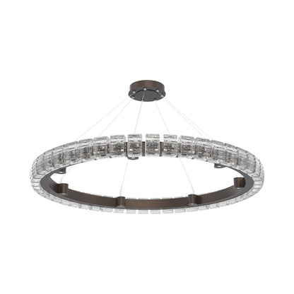 Tessera Ring Wave LED Chandelier in Flat Bronze (50-Inch).