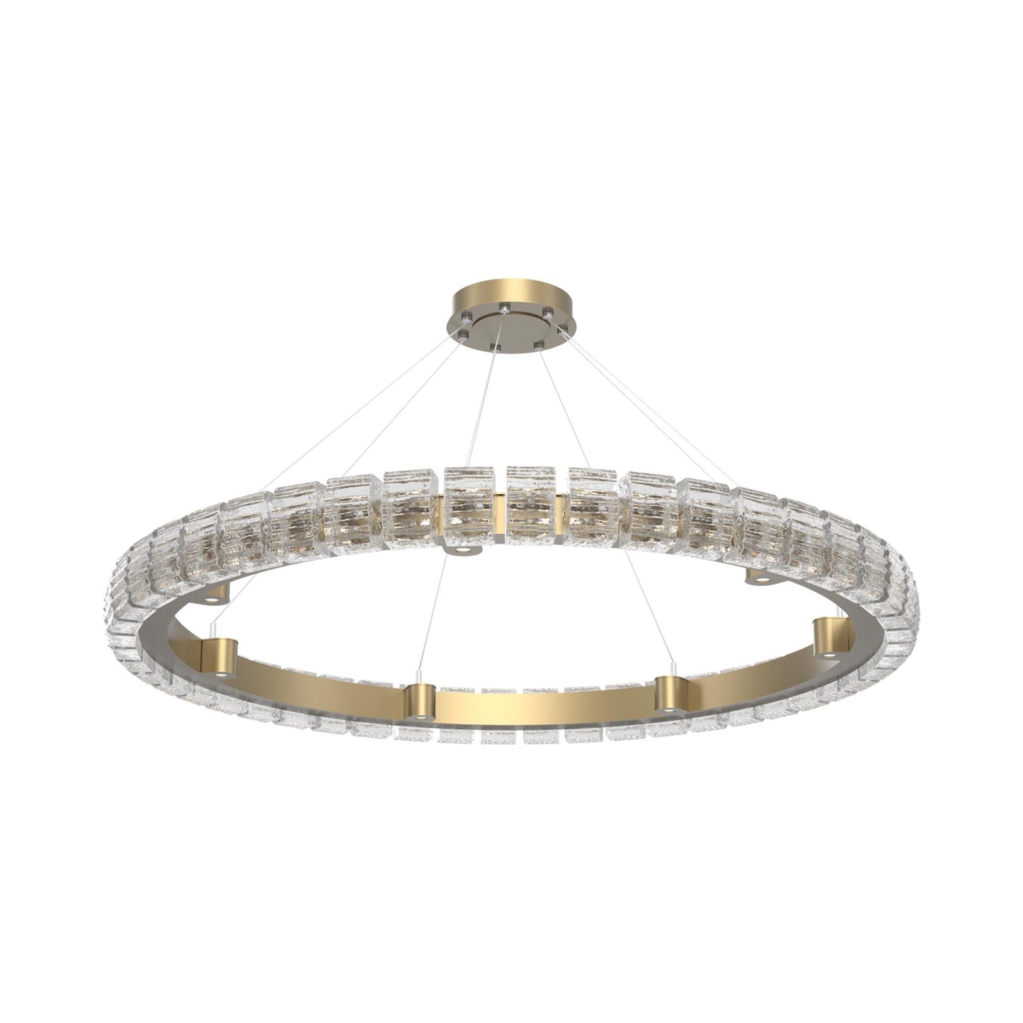 Tessera Ring Wave LED Chandelier in Gilded Brass (50-Inch).