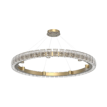 Tessera Ring Wave LED Chandelier in Gilded Brass (50-Inch).