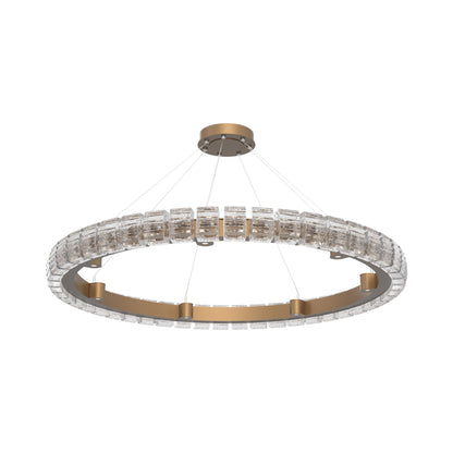 Tessera Ring Wave LED Chandelier in Novel Brass (50-Inch).