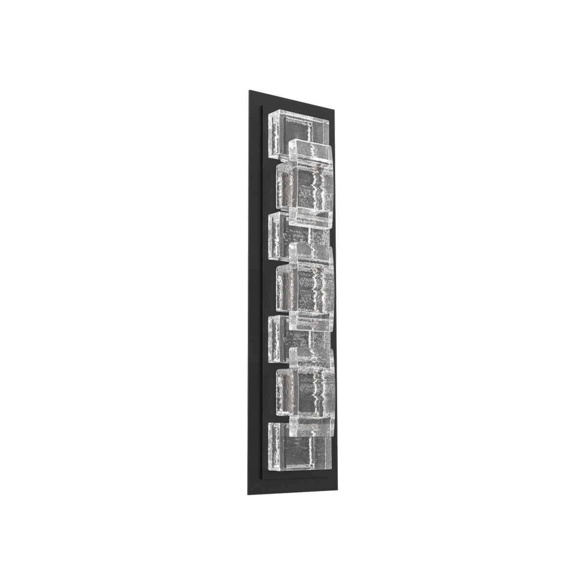 Tessera Tetro Outdoor LED Wall Light in Textured Black (22.9-Inch).