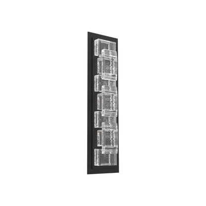 Tessera Tetro Outdoor LED Wall Light in Textured Black (22.9-Inch).