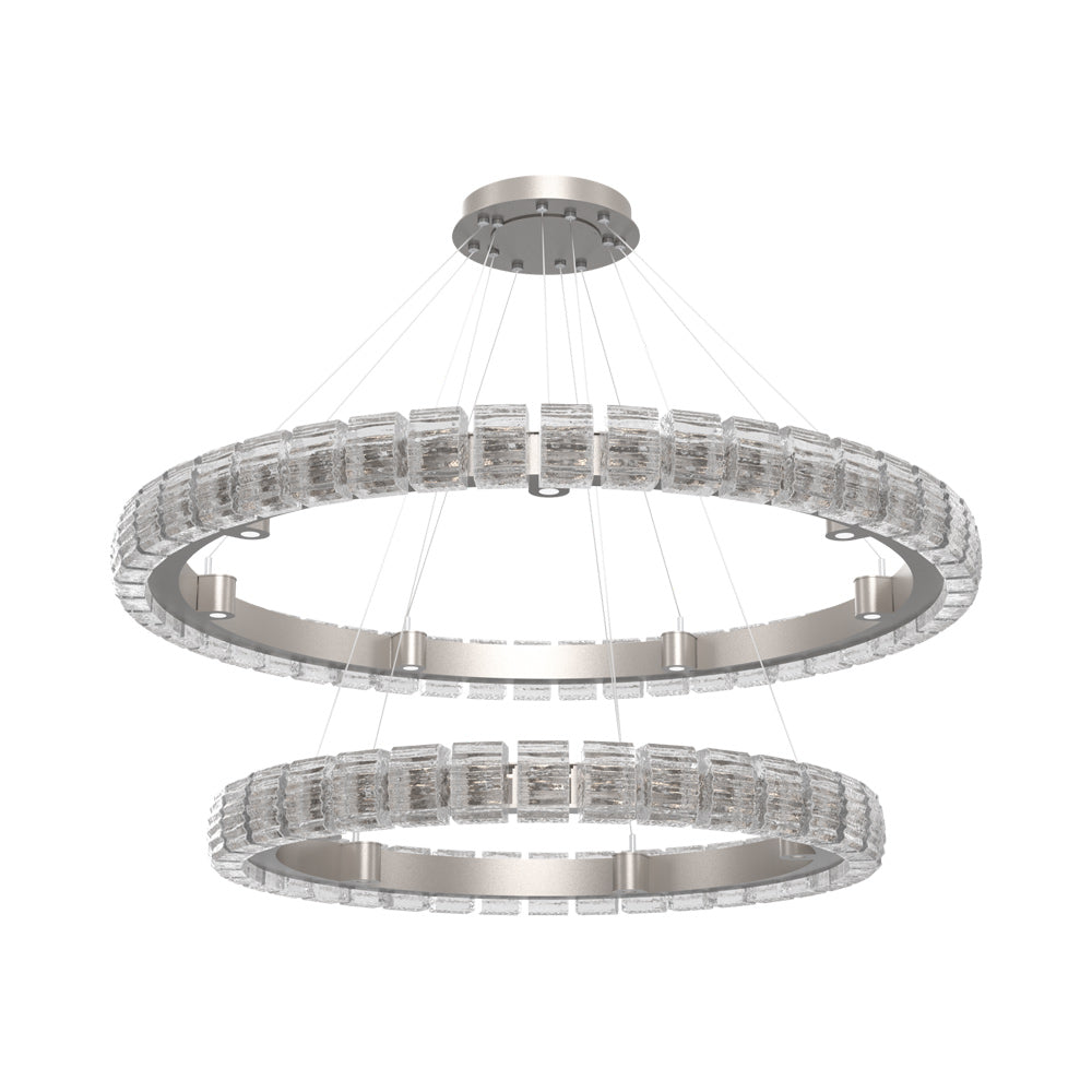 Tessera Two-Tier Ring Wave LED Chandelier.
