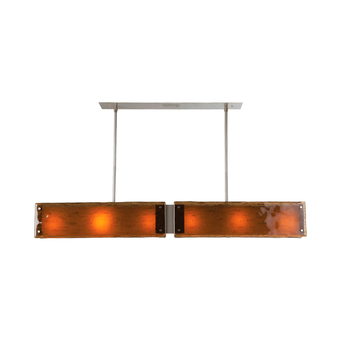 Textured Glass Linear LED Chandelier in Beige Silver/Bronze Granite (44.3-Inch).