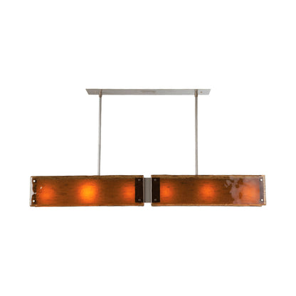 Textured Glass Linear LED Chandelier.