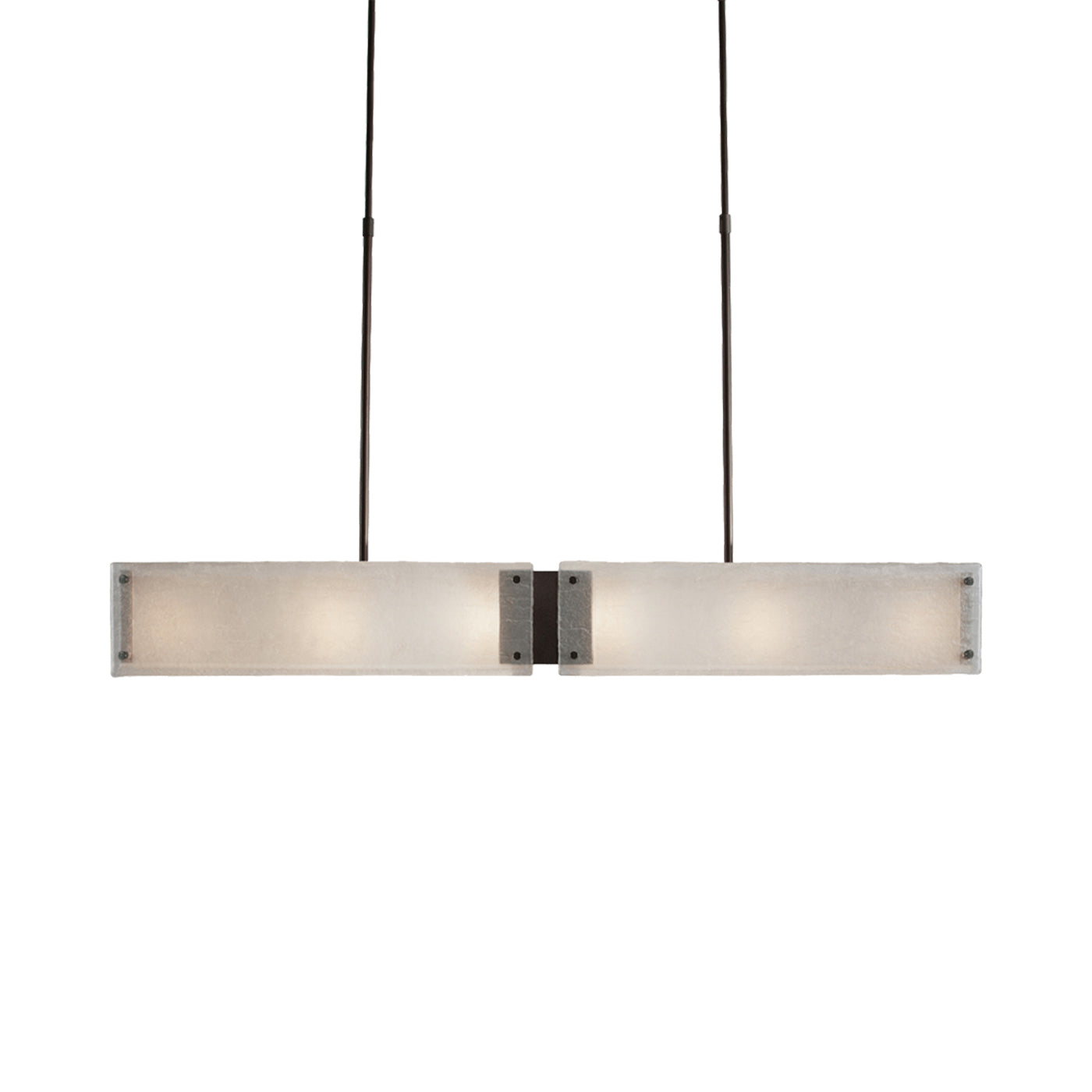 Textured Glass Linear LED Chandelier in Oil Rubbed Bronze/Frosted Granite (44.3-Inch).