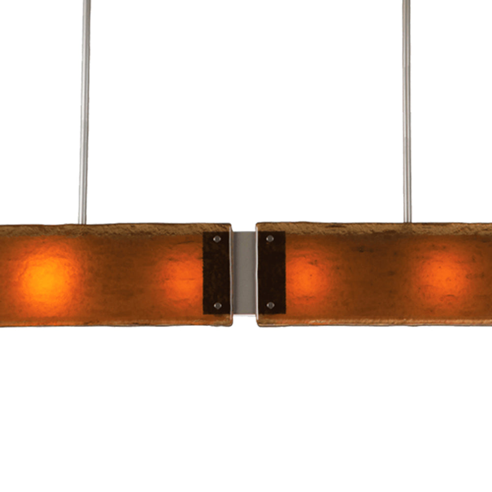 Textured Glass Linear LED Chandelier in Detail.