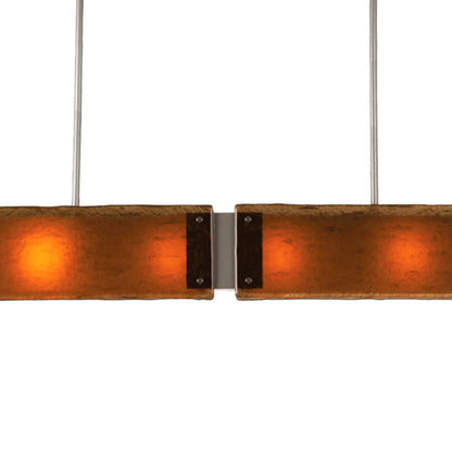 Textured Glass Linear LED Chandelier in Detail.