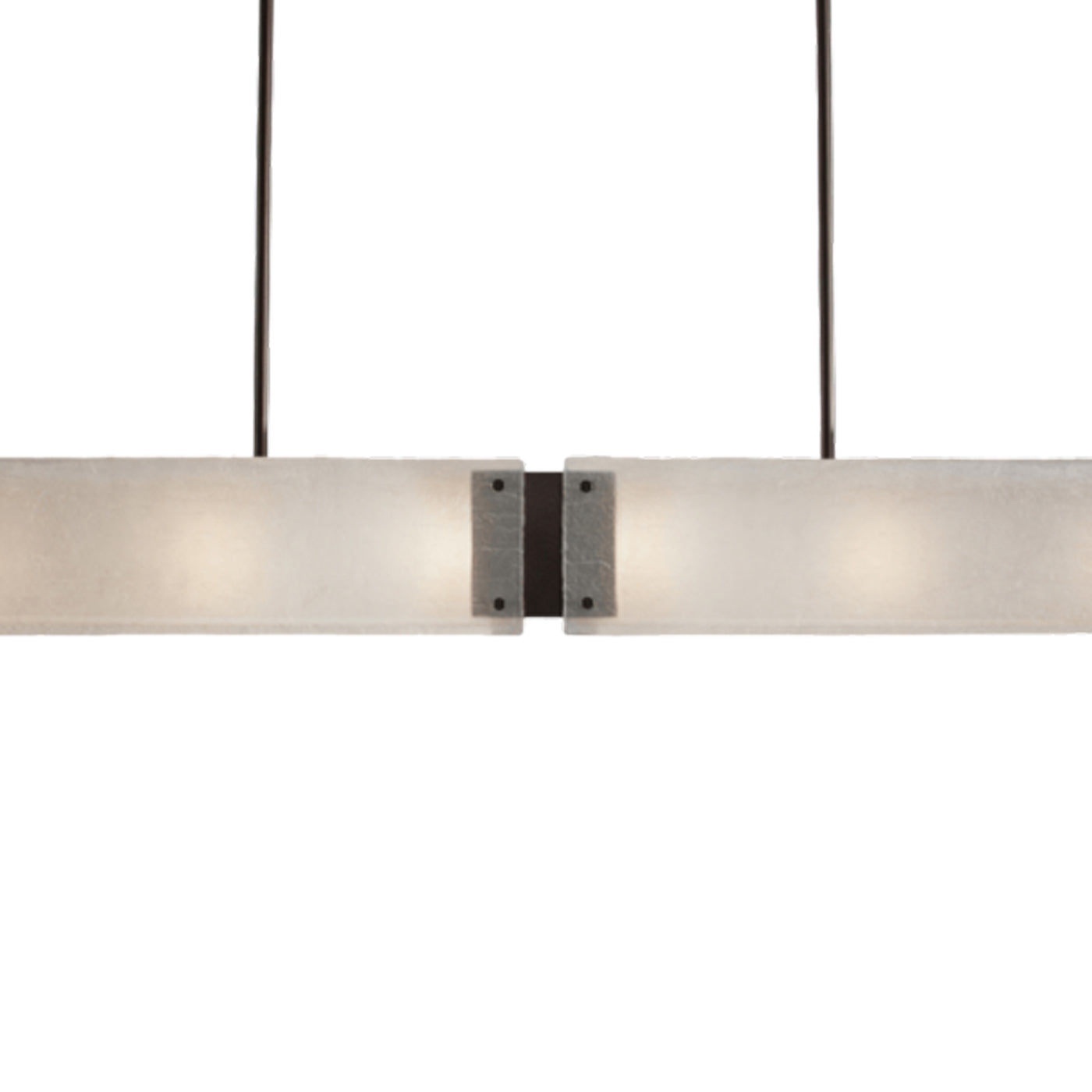 Textured Glass Linear LED Chandelier in Detail.