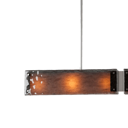 Textured Glass Linear LED Chandelier in Detail.