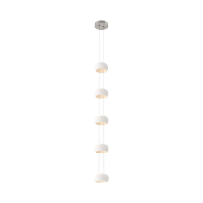 Torno Single Stairwell LED Pendant Light in Beige Silver/Chalk.