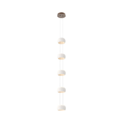 Torno Single Stairwell LED Pendant Light in Burnished Bronze/Chalk.