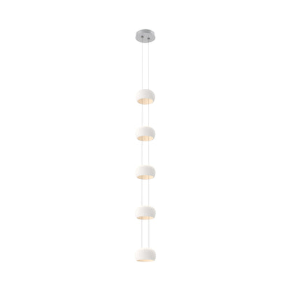 Torno Single Stairwell LED Pendant Light in Classic Silver/Chalk.