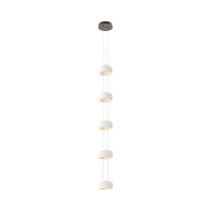 Torno Single Stairwell LED Pendant Light in Flat Bronze/Chalk.