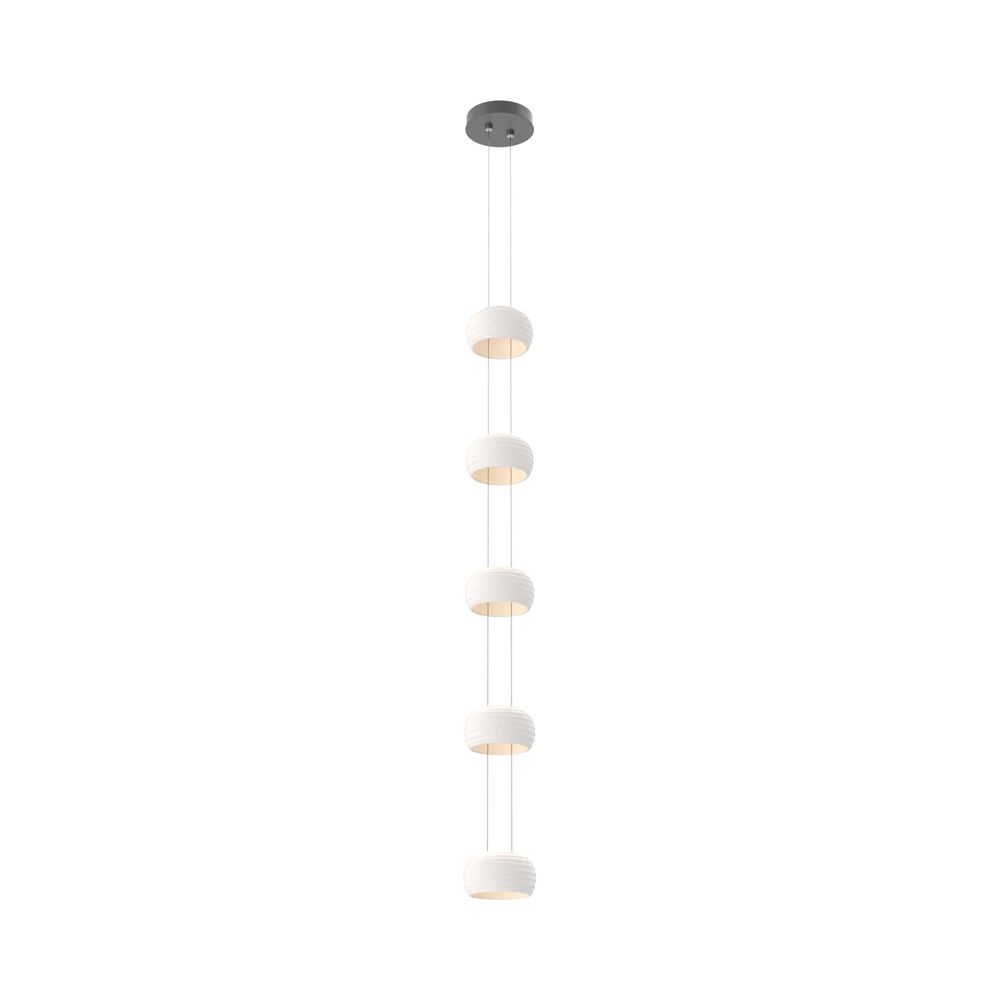 Torno Single Stairwell LED Pendant Light in Graphite/Chalk.