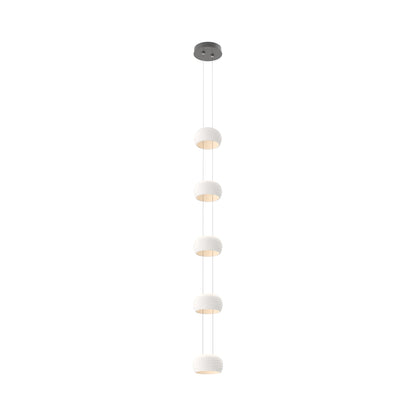 Torno Single Stairwell LED Pendant Light in Graphite/Chalk.