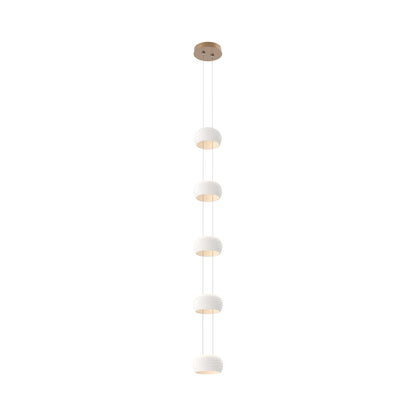 Torno Single Stairwell LED Pendant Light in Novel Brass/Chalk.