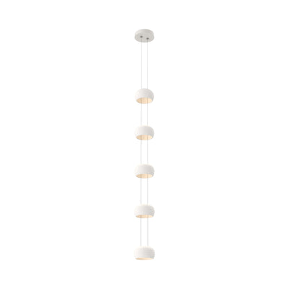 Torno Single Stairwell LED Pendant Light in Salt White/Chalk.
