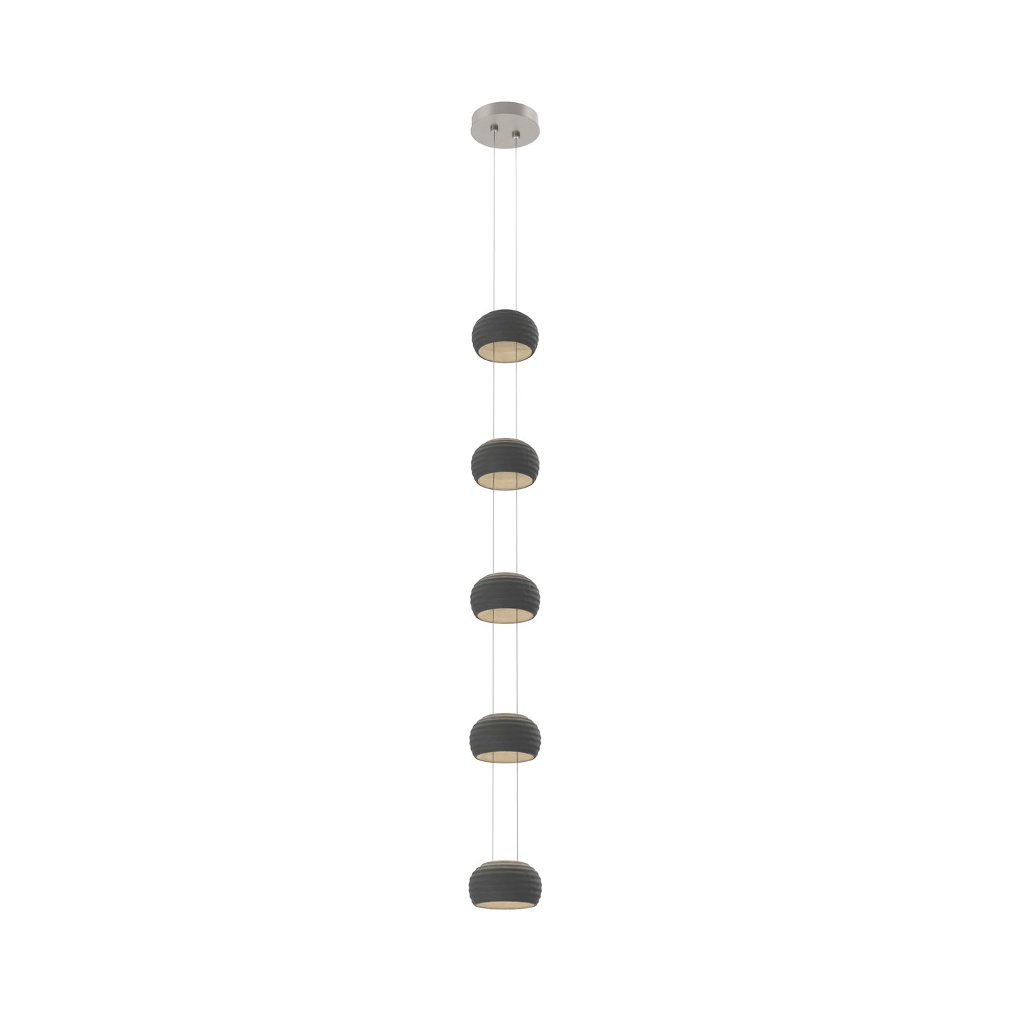 Torno Single Stairwell LED Pendant Light in Beige Silver/Charcoal.