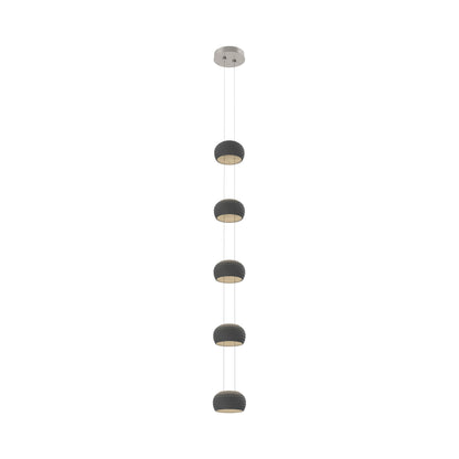Torno Single Stairwell LED Pendant Light in Beige Silver/Charcoal.