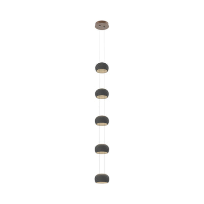Torno Single Stairwell LED Pendant Light in Burnished Bronze/Charcoal.