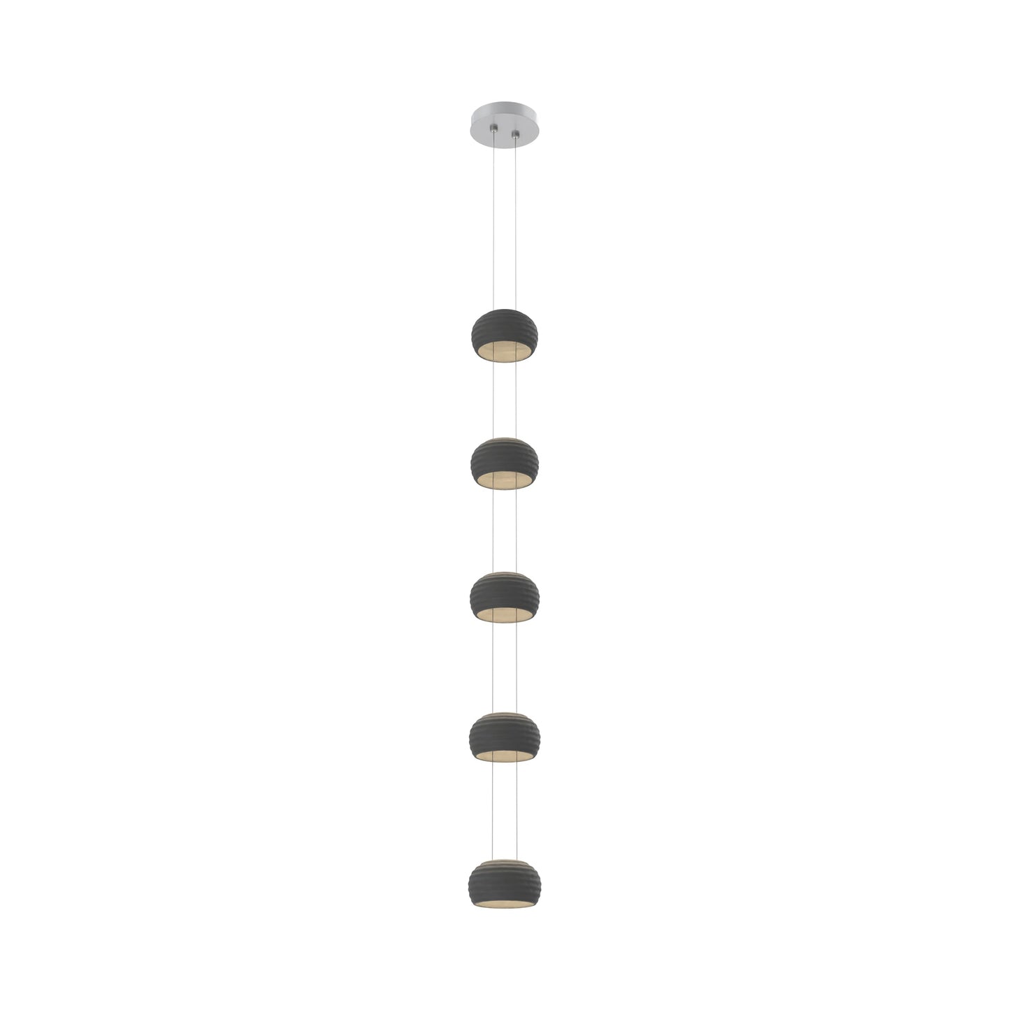 Torno Single Stairwell LED Pendant Light in Classic Silver/Charcoal.