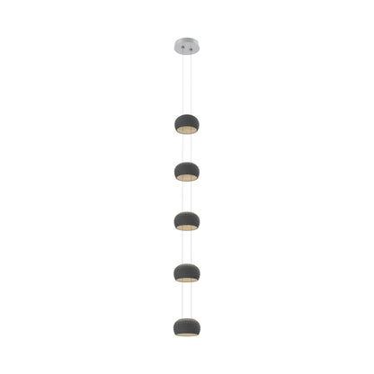 Torno Single Stairwell LED Pendant Light in Classic Silver/Charcoal.