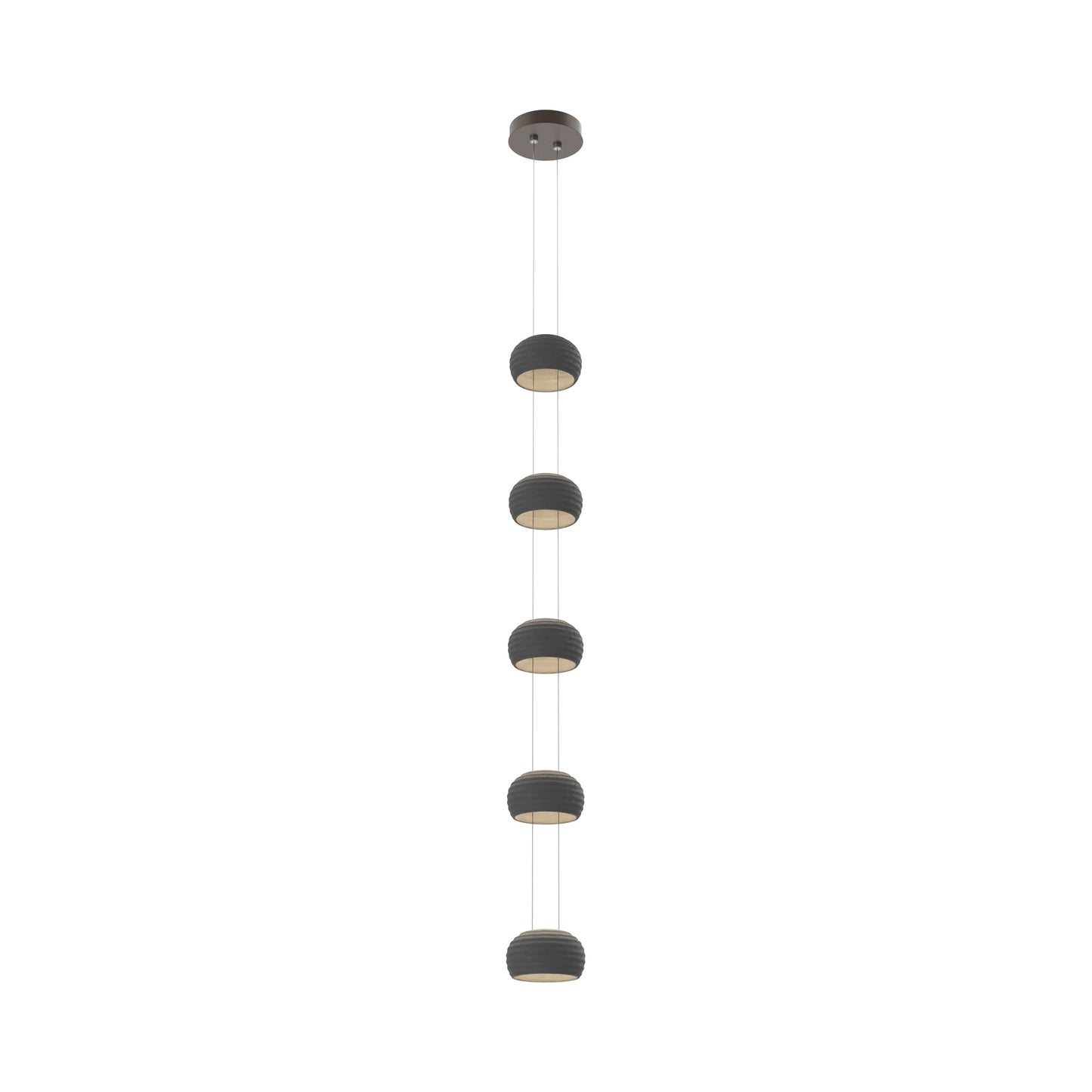 Torno Single Stairwell LED Pendant Light in Flat Bronze/Charcoal.
