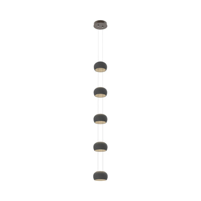 Torno Single Stairwell LED Pendant Light in Flat Bronze/Charcoal.